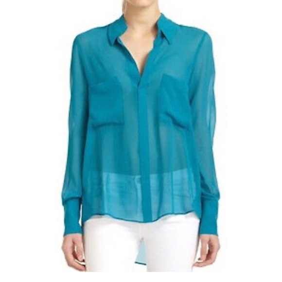 BCBGMaxAzria EMMA SILK CHIFFON BLOUSE SIL1I915 - Picture 2 of 6